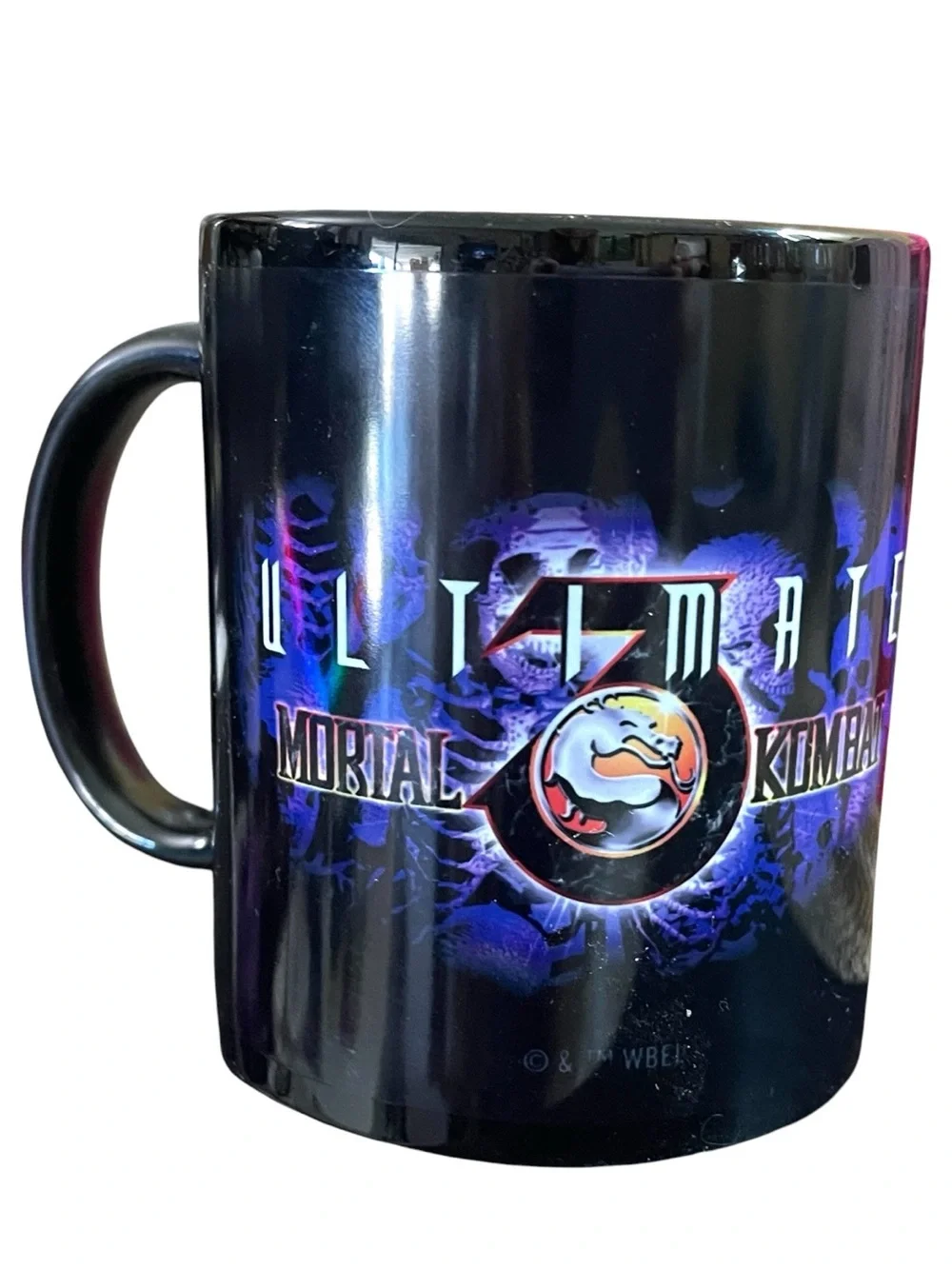 NEW Ultimate Mortal Kombat 3 Logo 11 0z Coffee Mug - Black with Purple Graphics